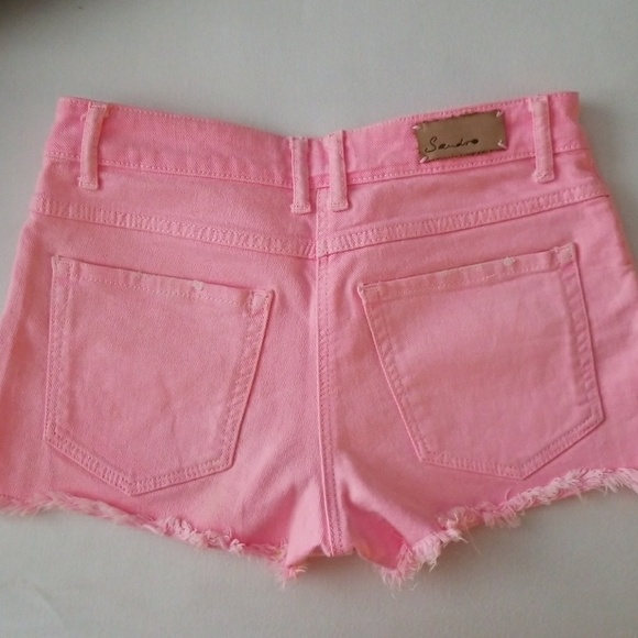 Sandro Jean Shorts in Bright Pink - Picture 3 of 4
